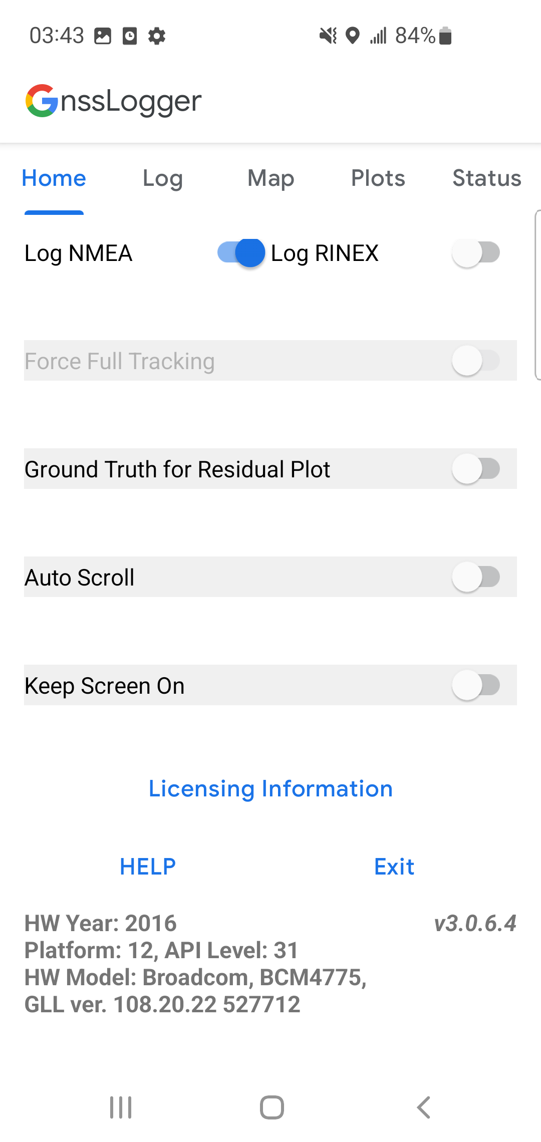 Samsung S10e GNSS Logger