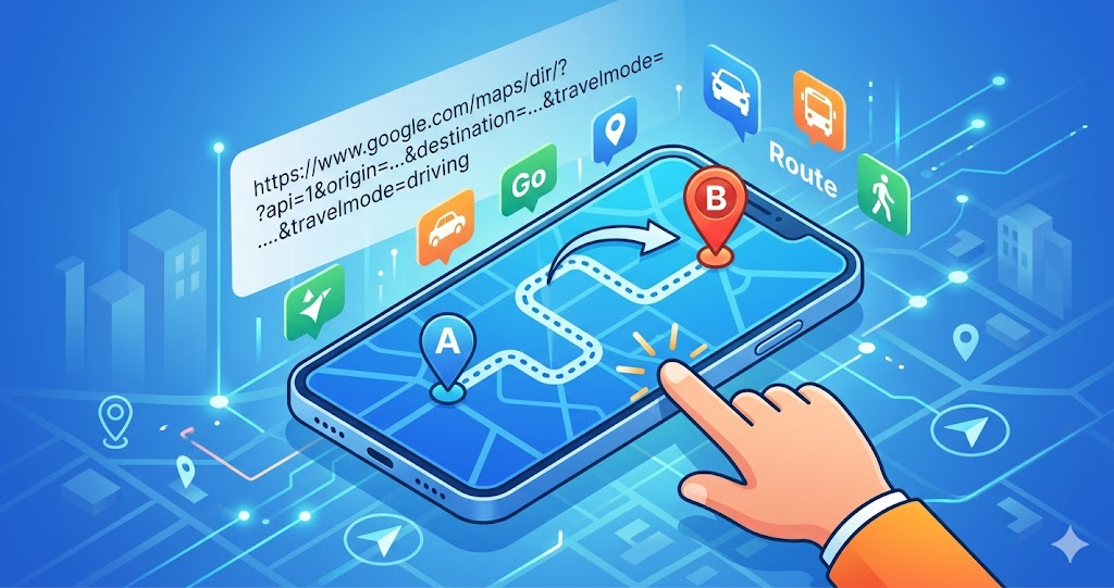 使用 Maps URLs 開啟 Google Maps 的路徑規劃功能